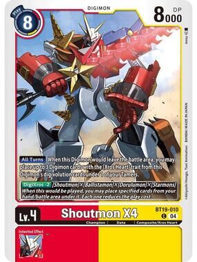 Digimon card x1 TCG Shoutmon X4 - Release Special Booster 2.5 (BT19-20)